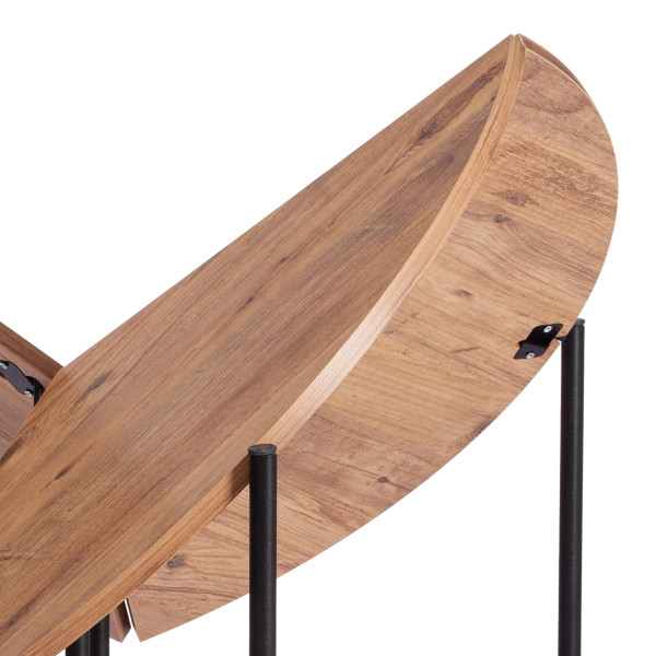 Стол складывающийся YOOP (mod. 1212) ЛДСП+меламин/металл,  100 x 100 x 72 см, сосна/чёрный фото № 4