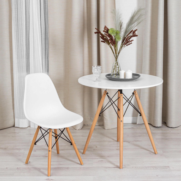 Стул CINDY (EAMES) (mod. 1801) дерево бук/металл/сиденье пластик, 45 х 40 х 82 см, White (белый) фото № 9