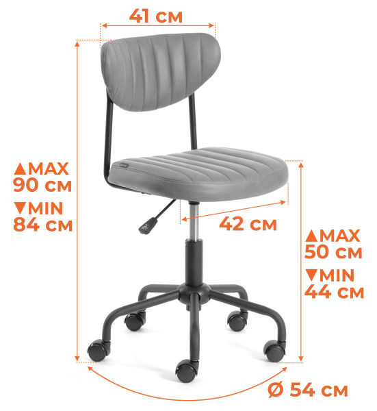 Кресло SLIM иск. кожа, Grey (Cерый) фото № 12
