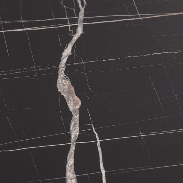 Стол MALTIDO ЛДСП/HPL/металл, 130 х 75+30 х 75 см, Мрамор чёрный/чёрный фото № 10