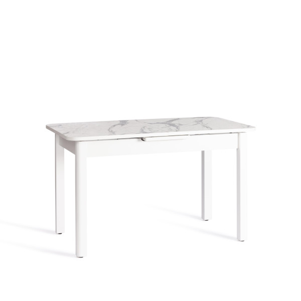 Стол ALIGERY ЛДСП/HPL/металл, 130 х 75+30 х 75 см, Мрамор светлый/белый фото № 4
