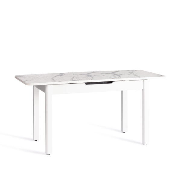 Стол ALIGERY ЛДСП/HPL/металл, 130 х 75+30 х 75 см, Мрамор светлый/белый фото № 7