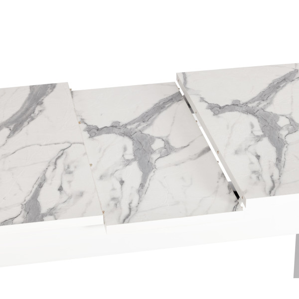 Стол ALIGERY ЛДСП/HPL/металл, 130 х 75+30 х 75 см, Мрамор светлый/белый фото № 9