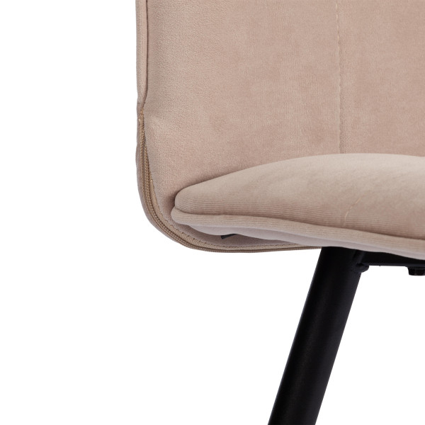 Стул обеденный Bari разборный, ткань велюр, 44х60х91, молочный/черный, (Porsche 2) фото № 8